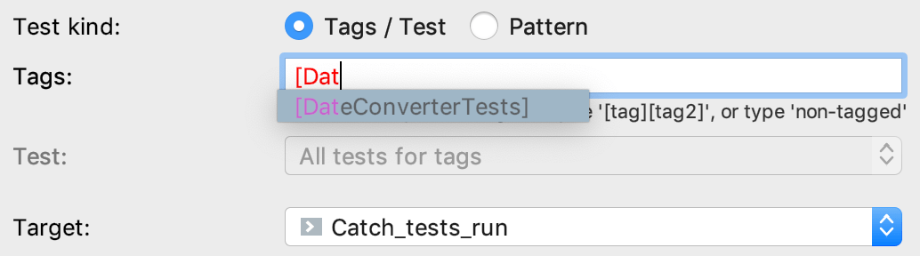 auto-completion in configuration fields
