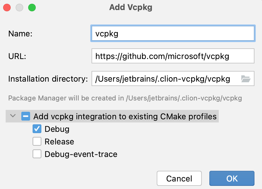 Adding vcpkg