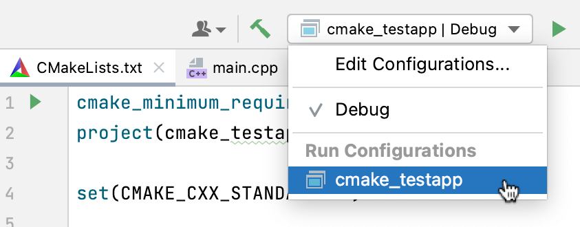 Default configuration for a new CMake project