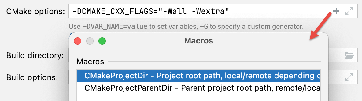 CMake options macros