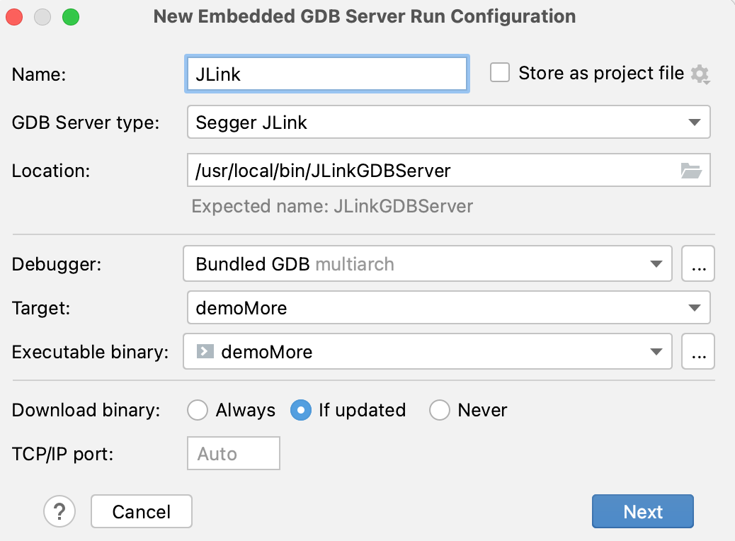 Embedded GDB Server | CLion Documentation