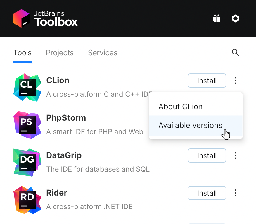 CLion in the Toolbox App