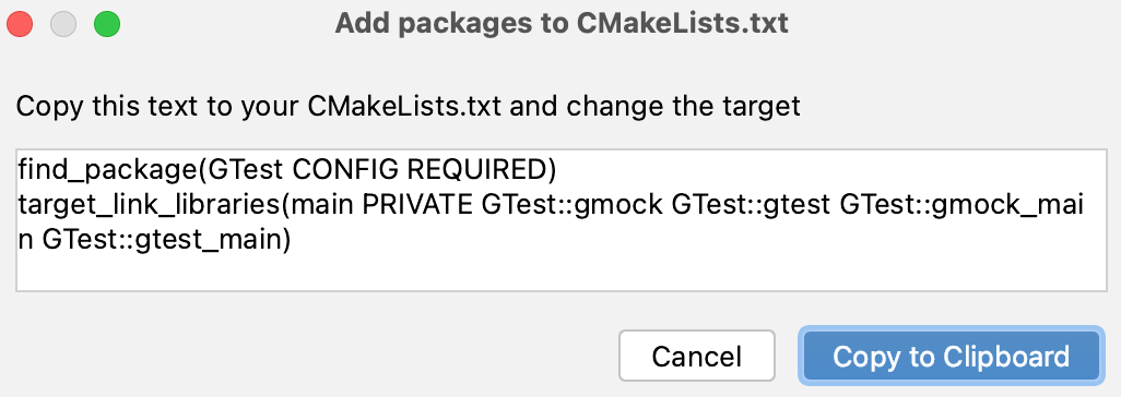 Code to paste in CMakeLists.txt