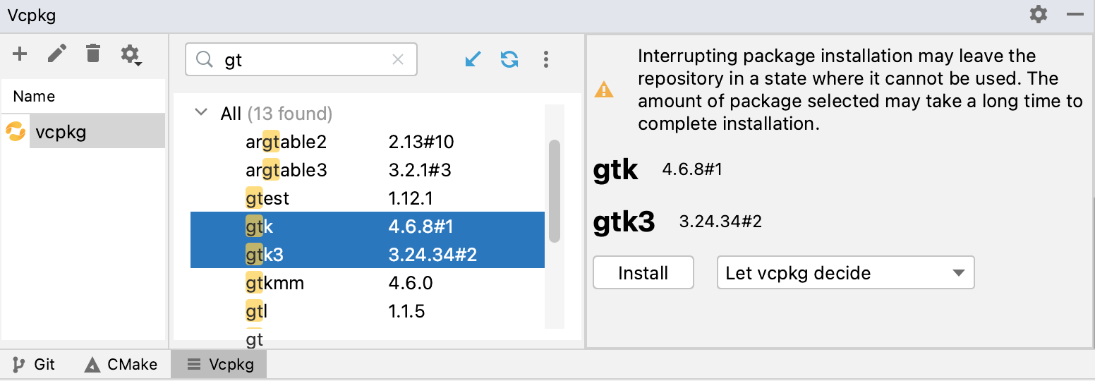 Installing multiple packages