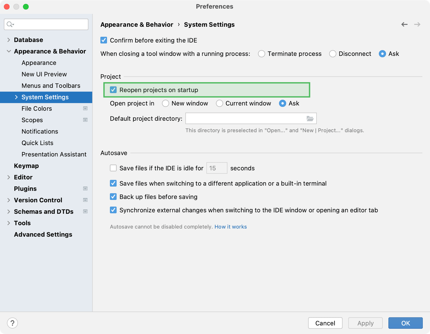 the System Settings page in Settings