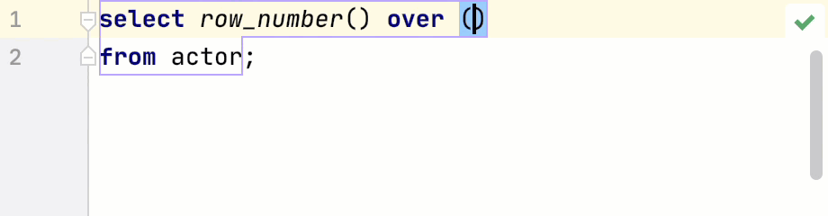 Completion for window functions