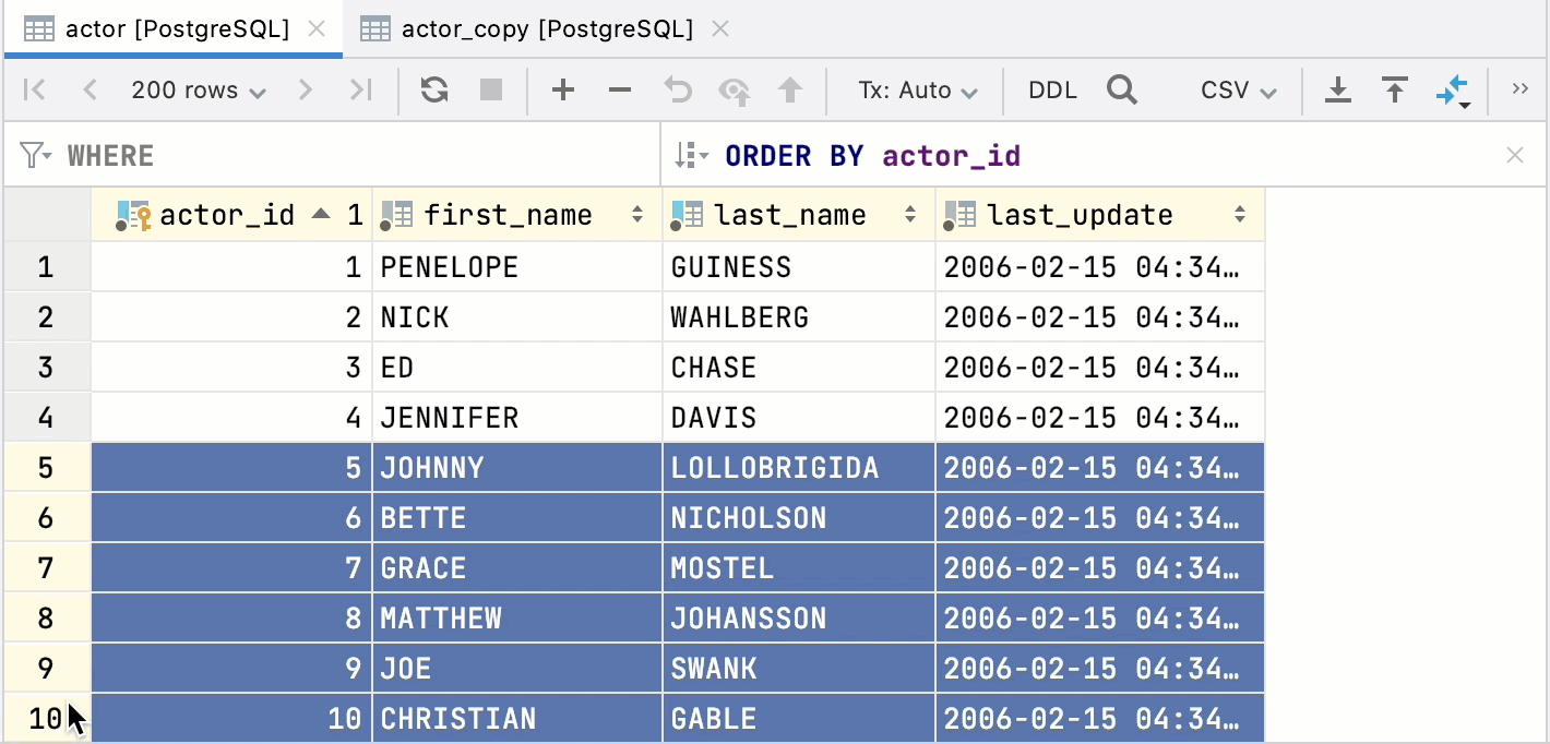 Copy and paste cells between tables