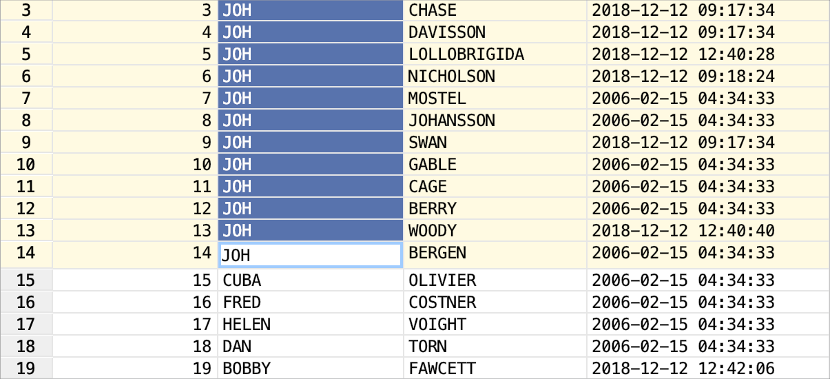 Edit multiple cell values