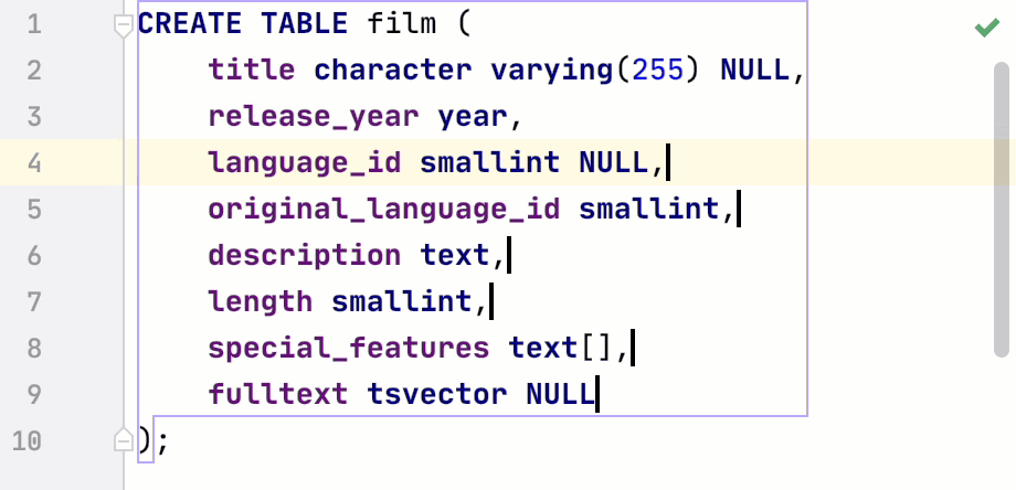 Add carets to the end of each line in the selected region