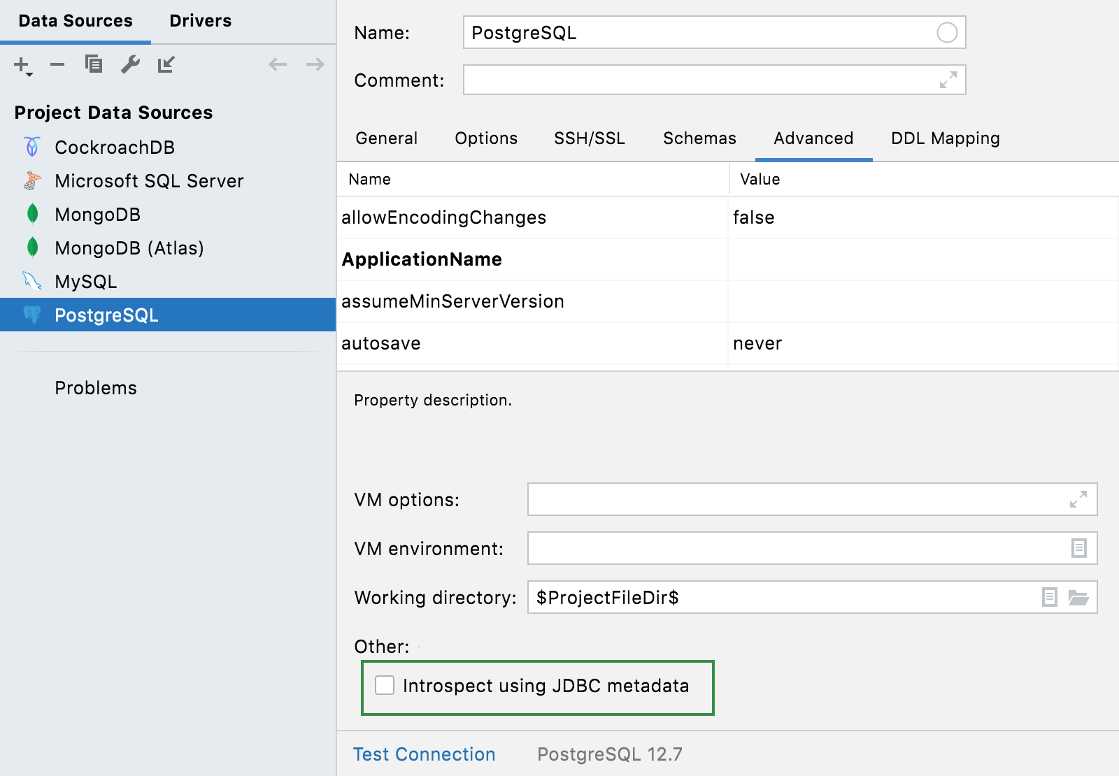 Switch to the JDBC-based introspector