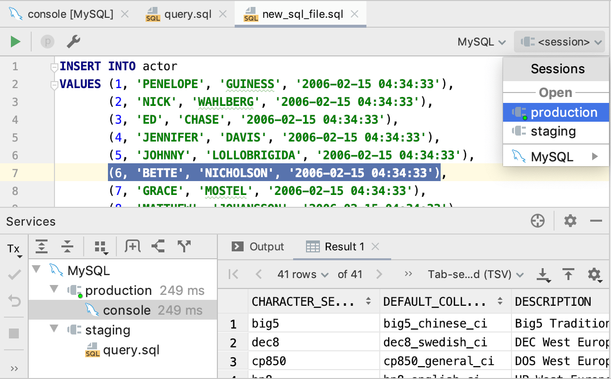 Attach to an existing connection session