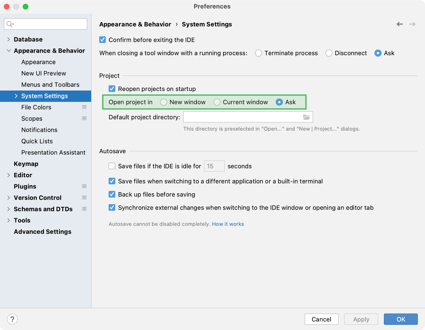 the System Settings page in Settings