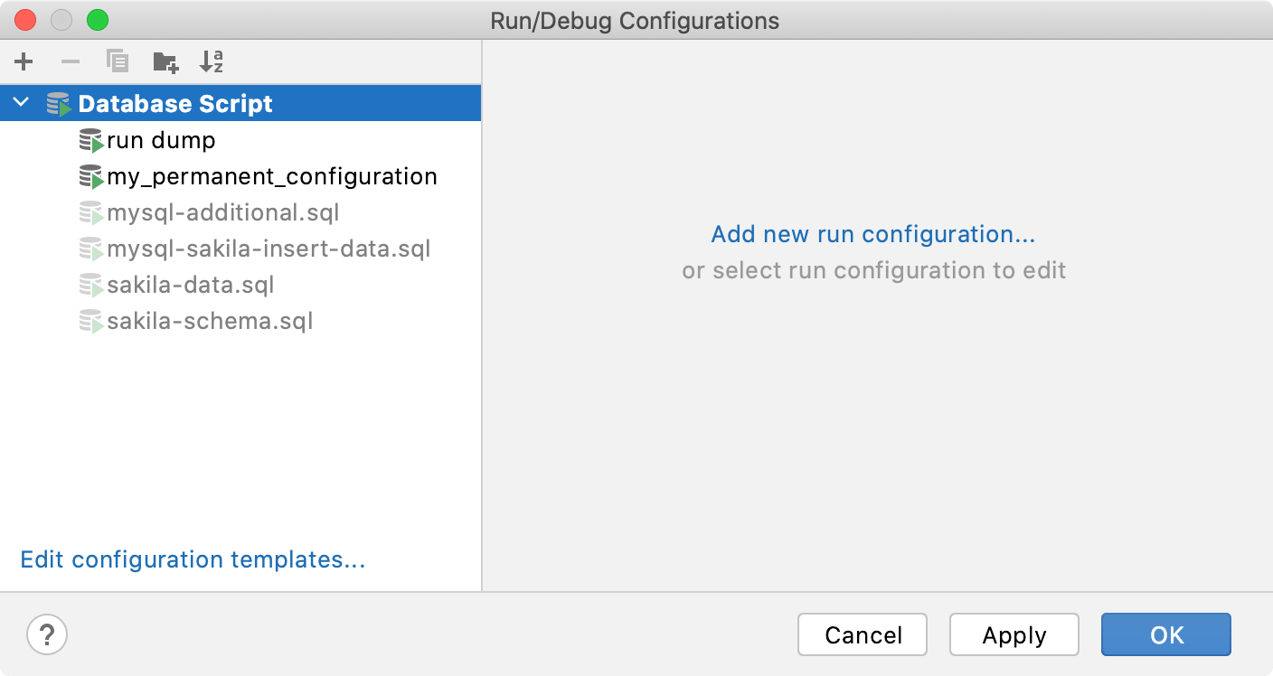 Permanent and temporary configurations have different icons