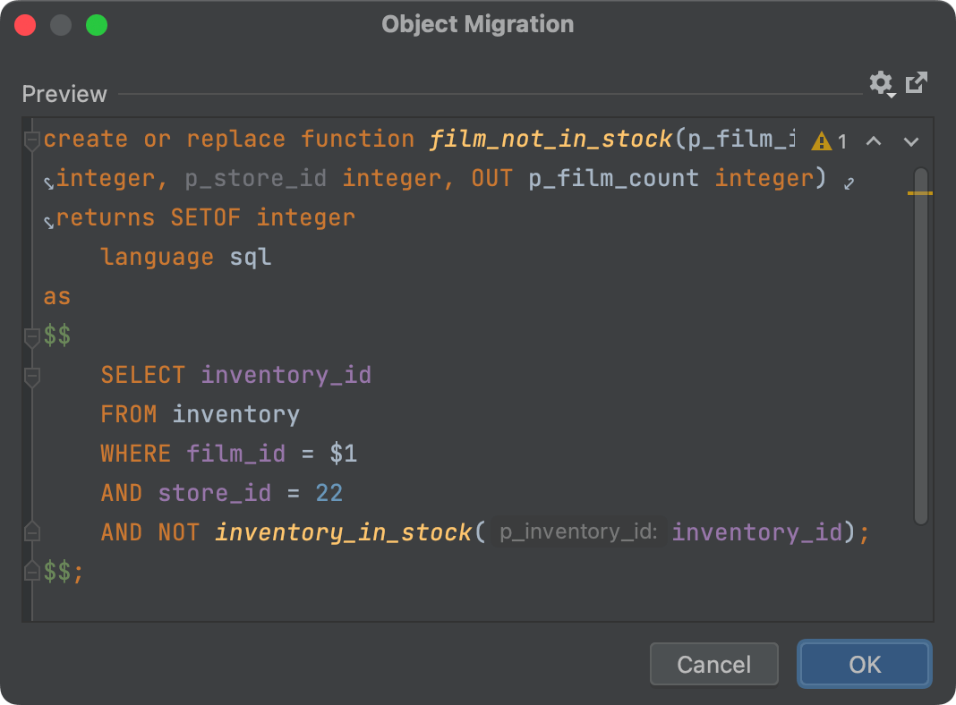 Update Source Code Of Database Objects | DataGrip Documentation