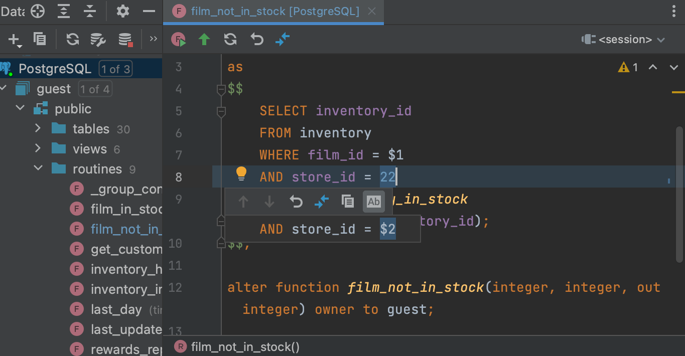 Update Source Code Of Database Objects | DataGrip Documentation