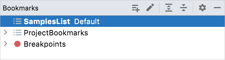 Another default list is configured in Bookmarks tool window