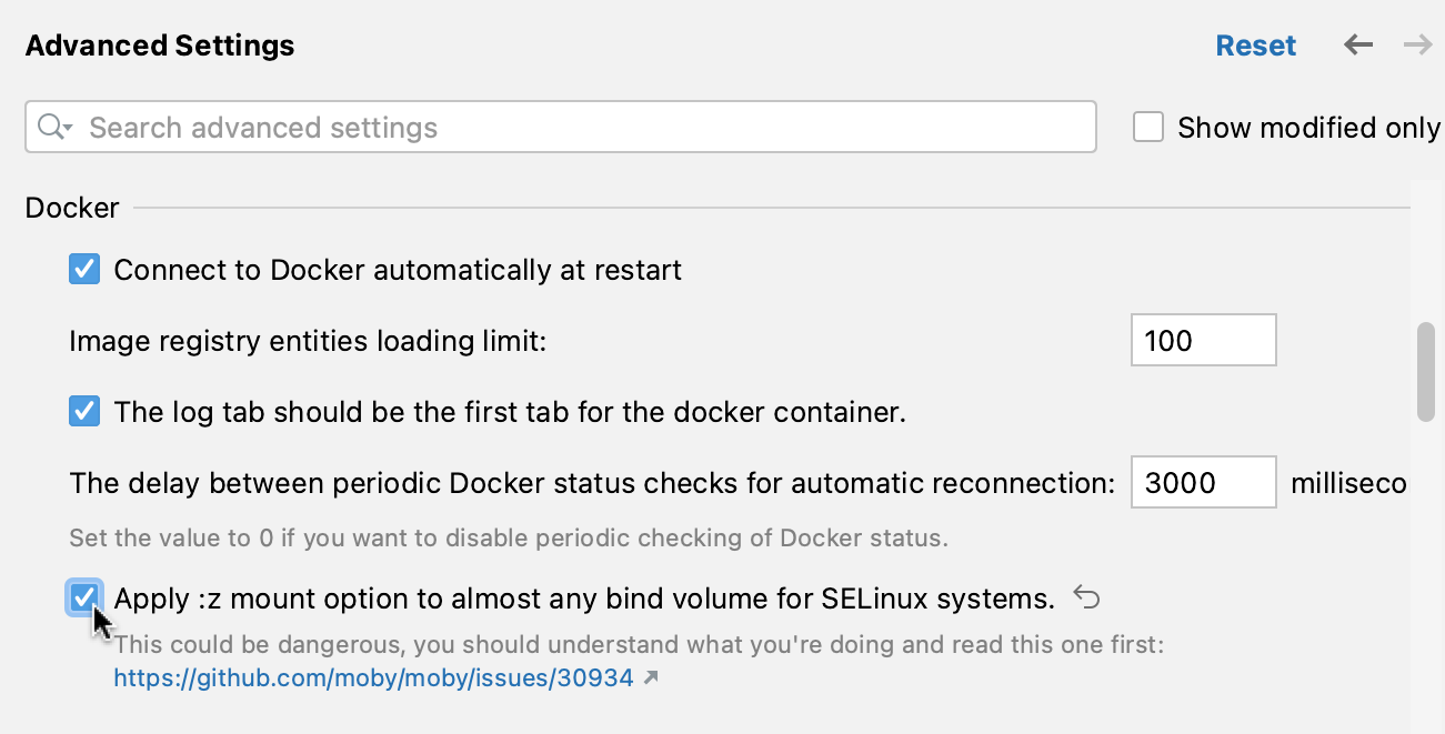 Binding for SELinux systems