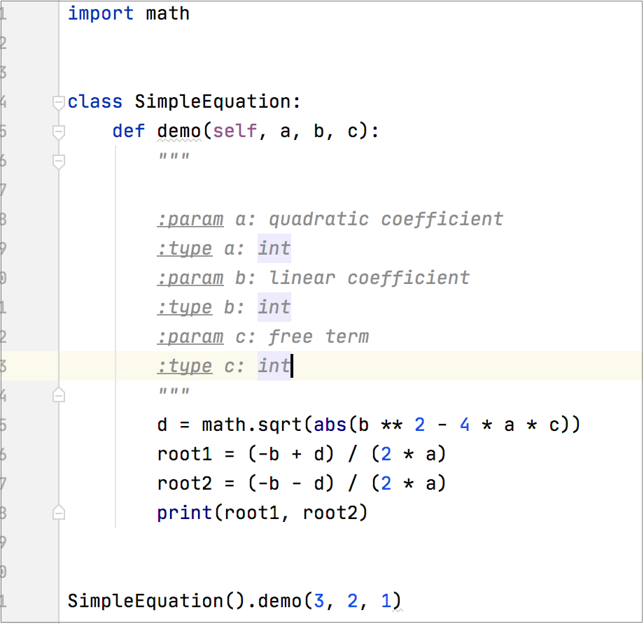 Specify types with docstrings PyCharm Documentation