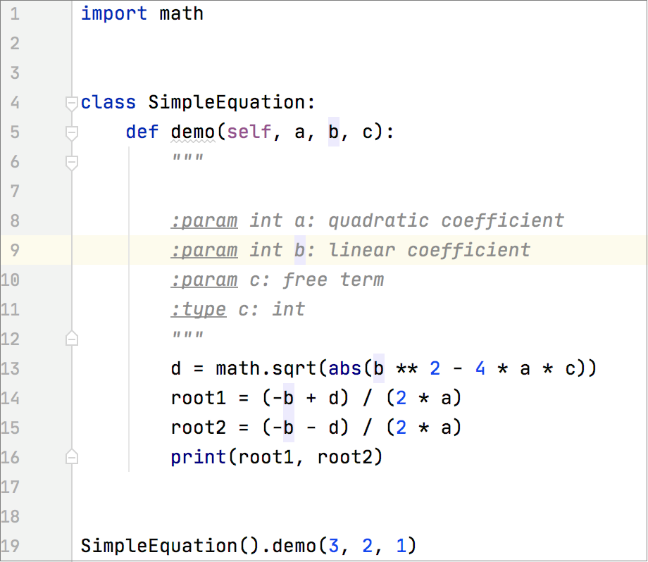 Specify types with docstrings PyCharm Documentation