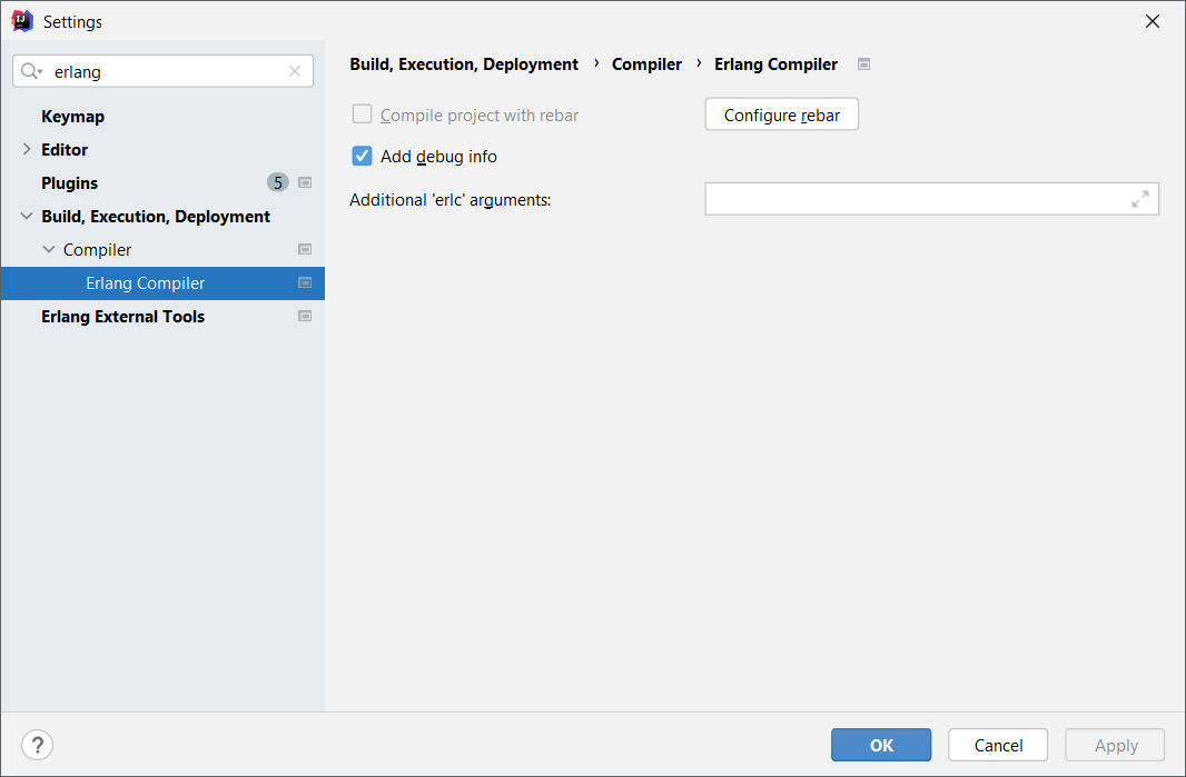 Erlang Compiler Settings