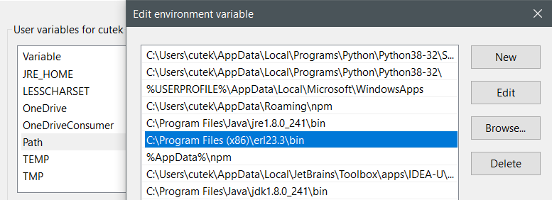 Adding Erlang to PATH