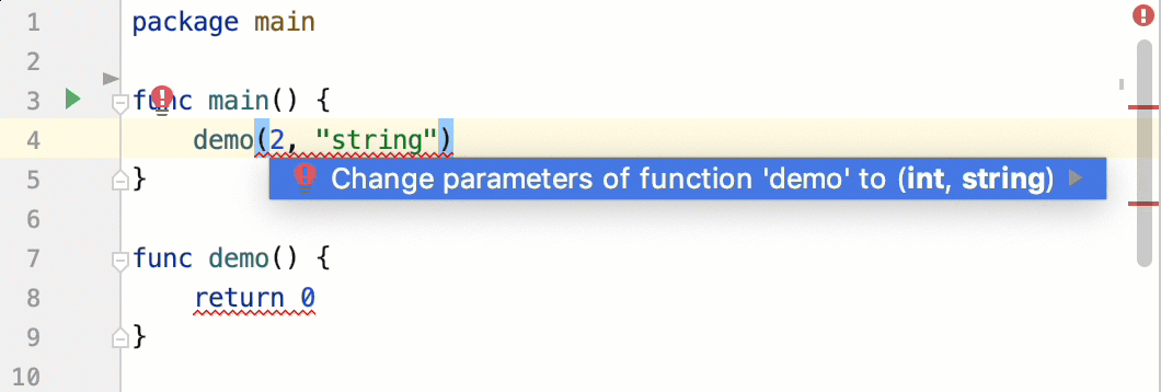 Change function parameters