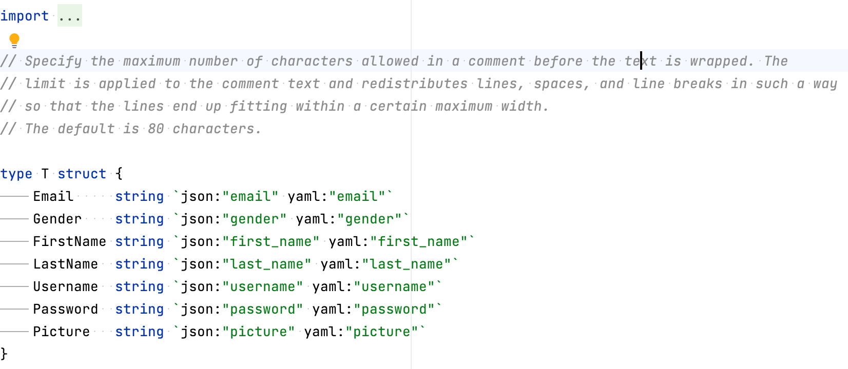 Column width for Fill paragraph