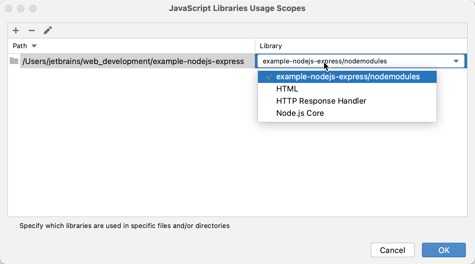 Configure the scope of a library
