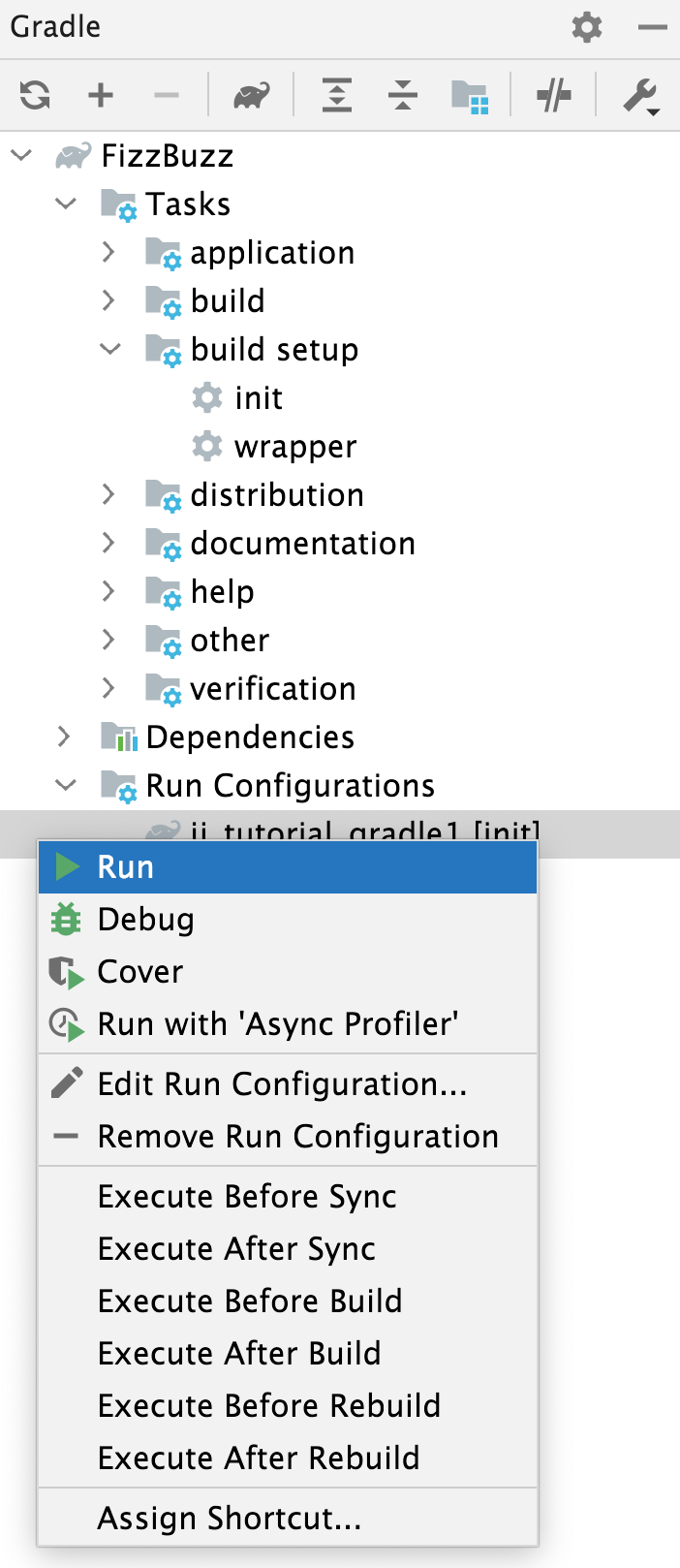Run Configurations: the context menu