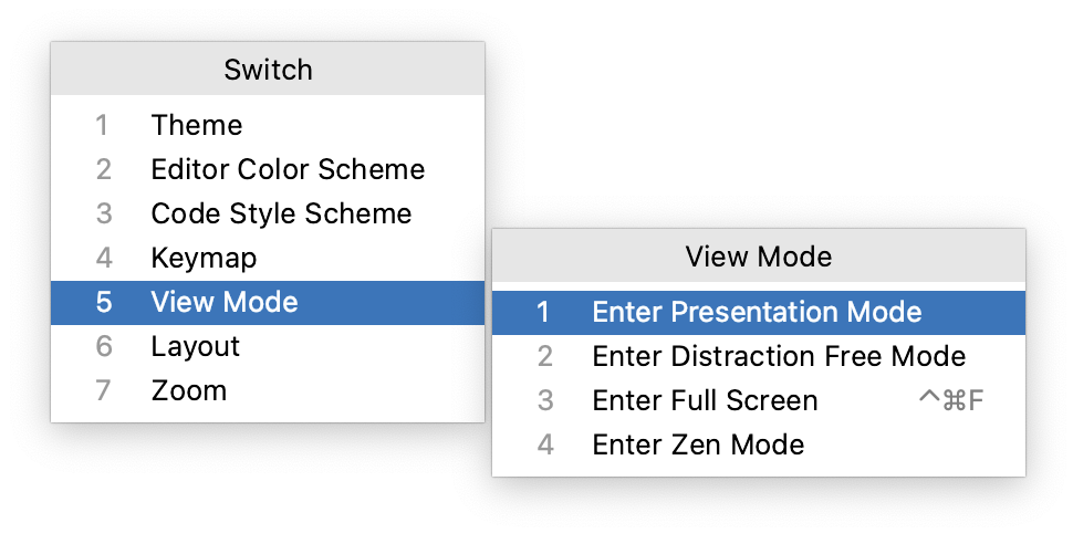 how to exit presentation mode in pycharm