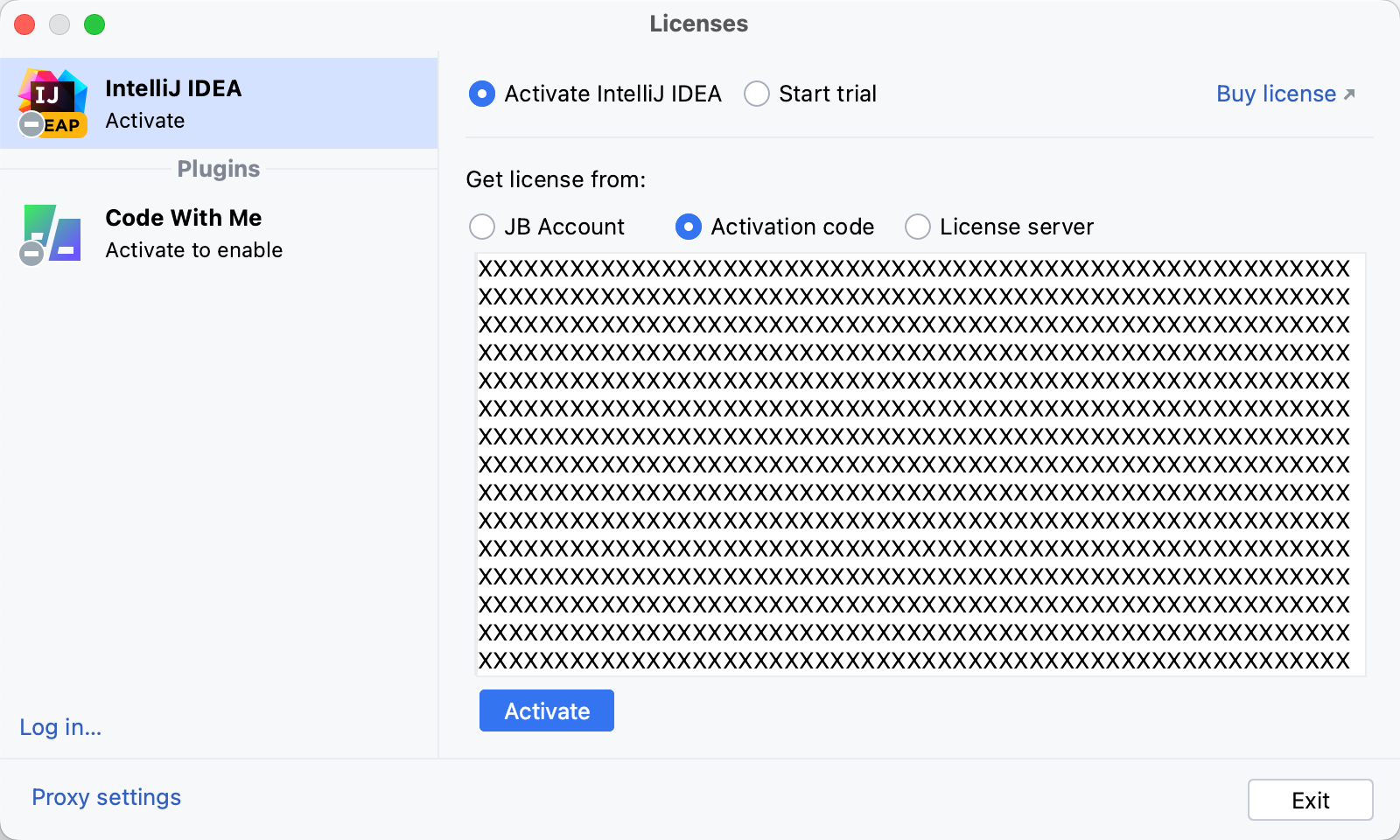 intellij idea 15 activation code