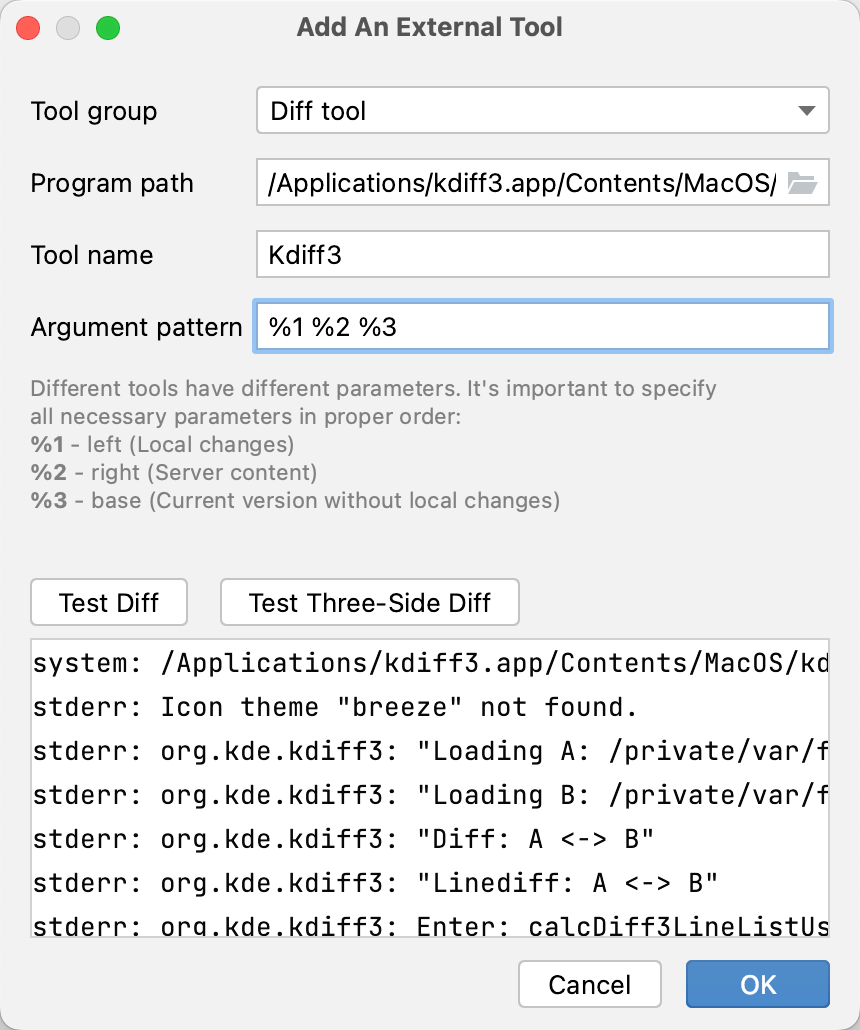 Add kdiff3 as an external diff tool