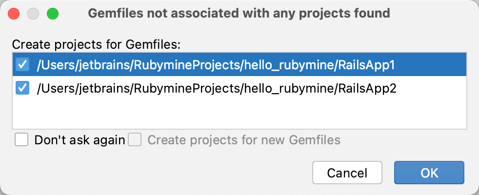 gemfiles without projects
