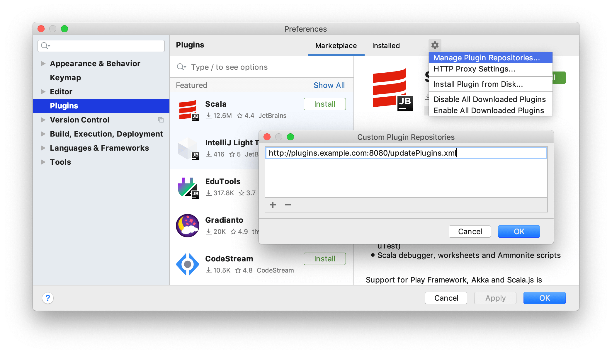 Плагин Custom supports. GITTOOLBOX. Как установить плагины в idea. INTELLIJ idea install Plugins.