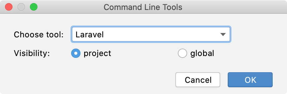 the Command Line Tools dialog