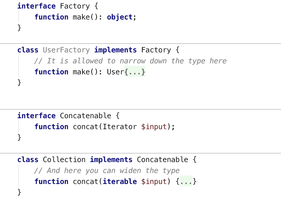 Using covariant and contravariant types