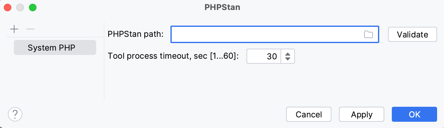 Empty PHPStan path field