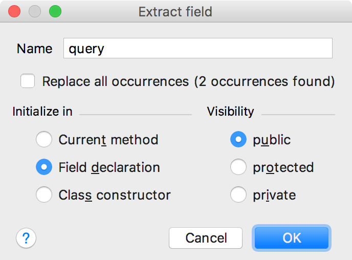 Extract Field Dialog