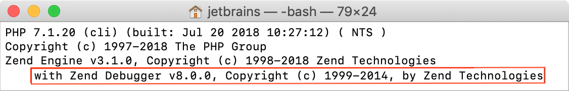 Zend debugger extension installed
