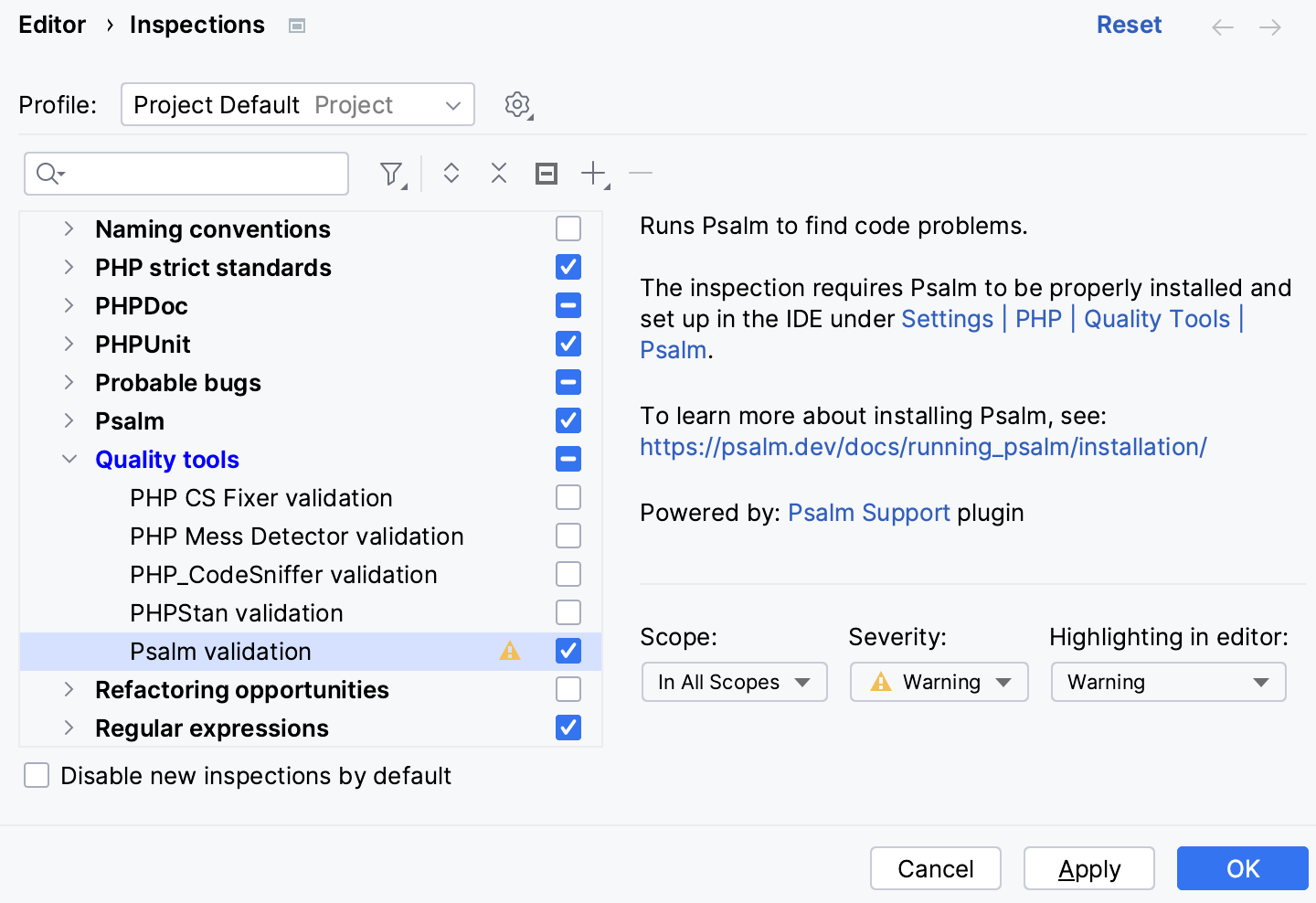 Psalm settings