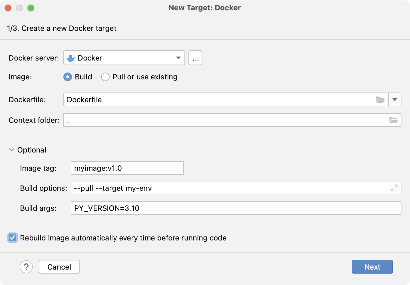 Creating a Docker interpreter by building an image