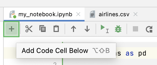 Adding a code cell below