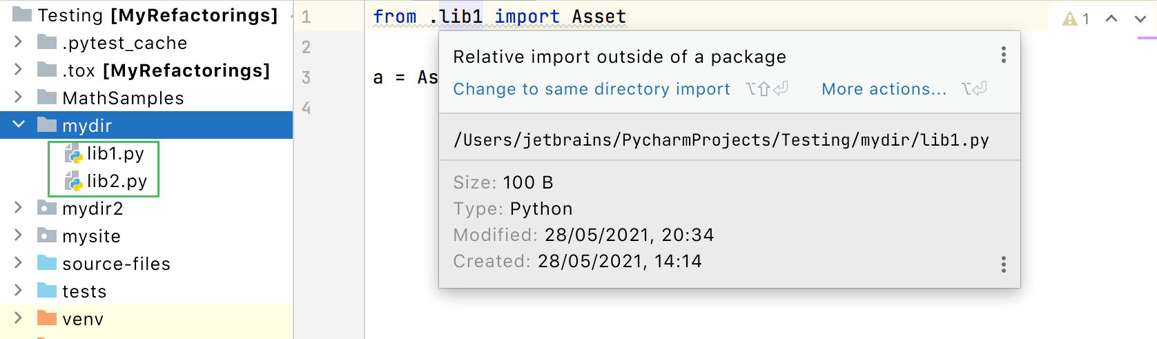 Relative import outside of the package