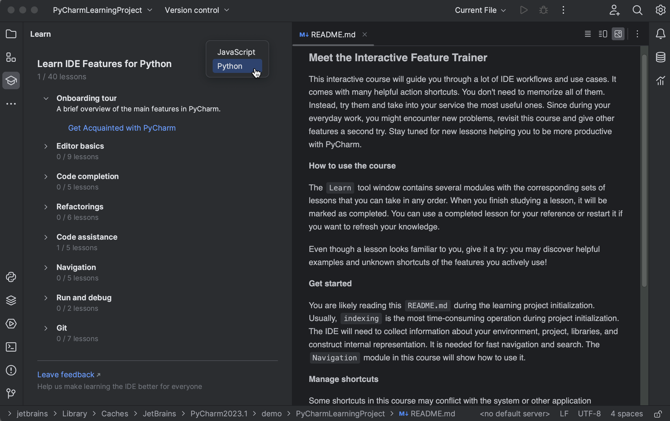 Learn IDE features | PyCharm Documentation