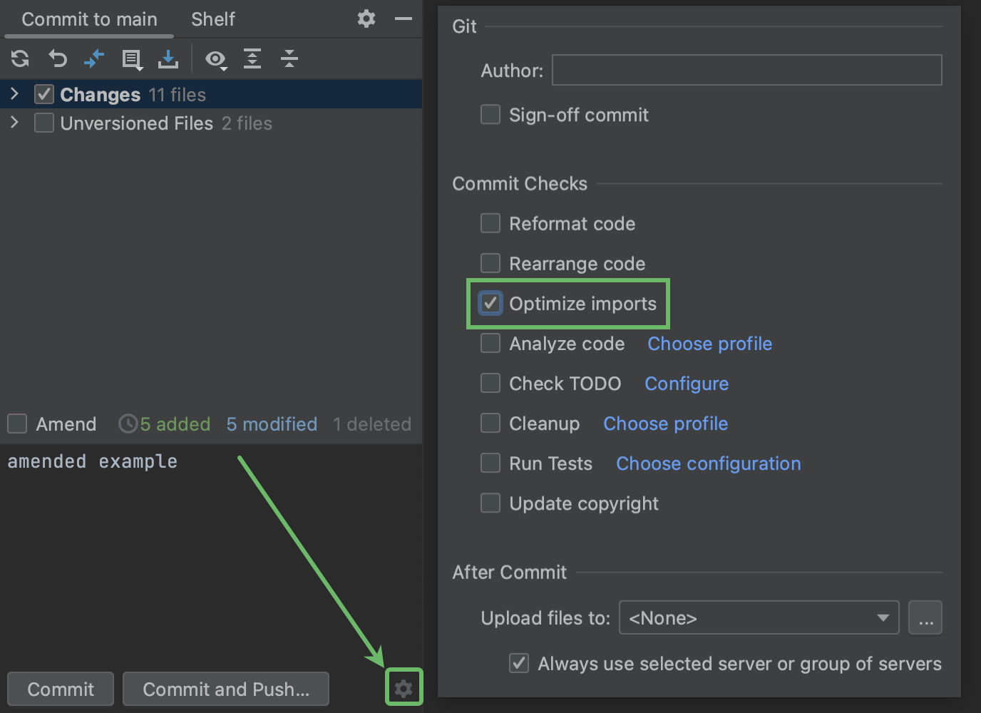 Optimize imports before commit