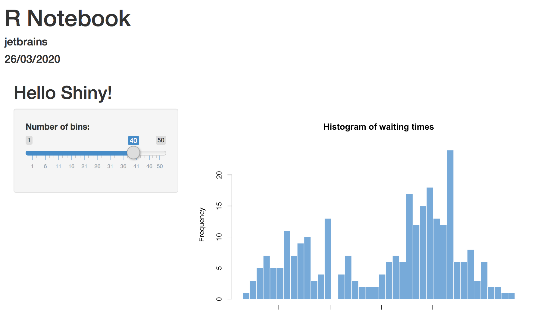 Interactive widgets in R Markdown with Shiny