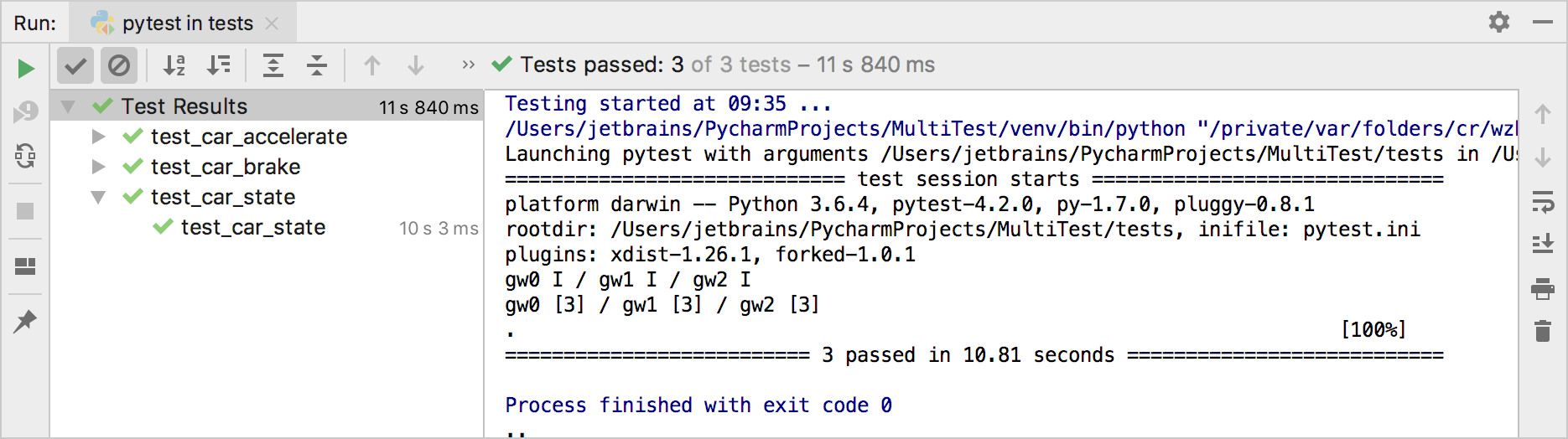 Running tests in parallel