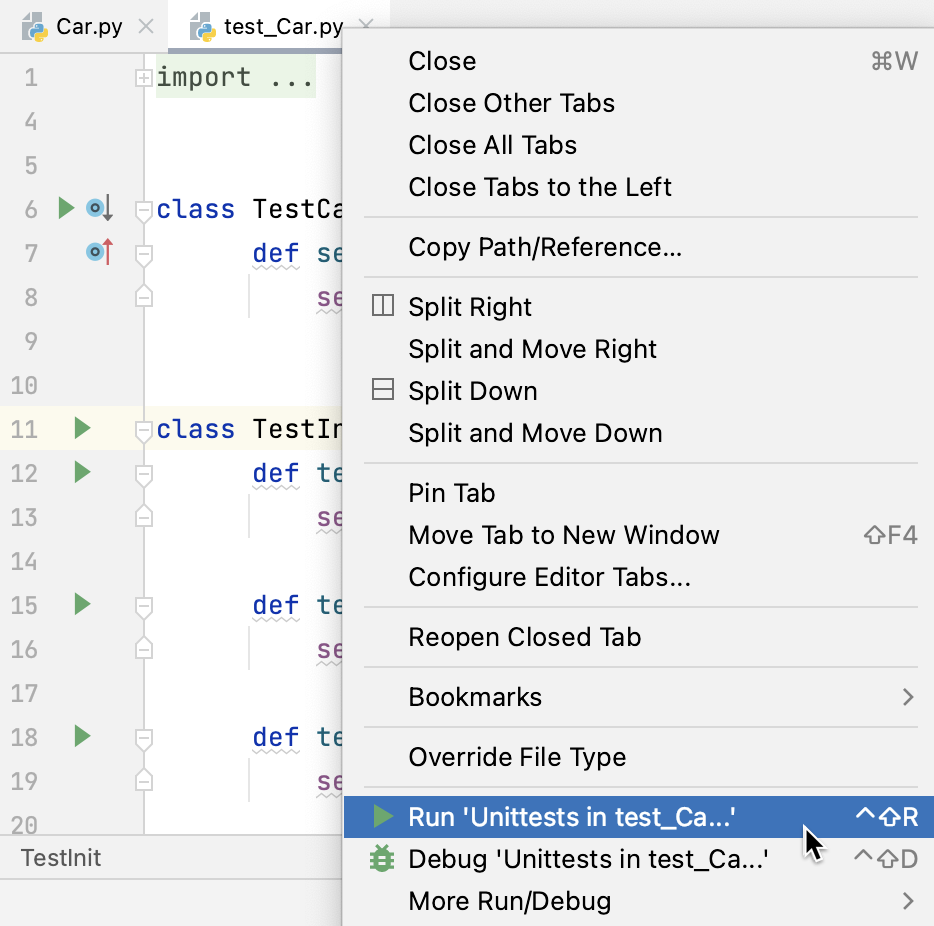 Running unittests in a file