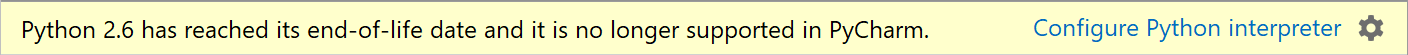 notification on the unsupported version of the Python interpreter