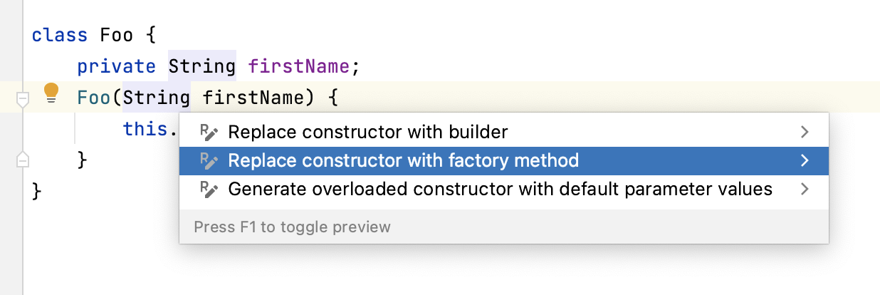 Replace constructor with factory method
